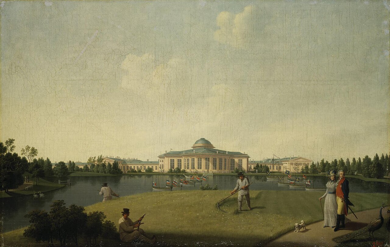 The neoclassical facade of the Tauride Palace in Saint Petersburg
