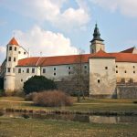 The Renaissance chateau of Telc seen from the town