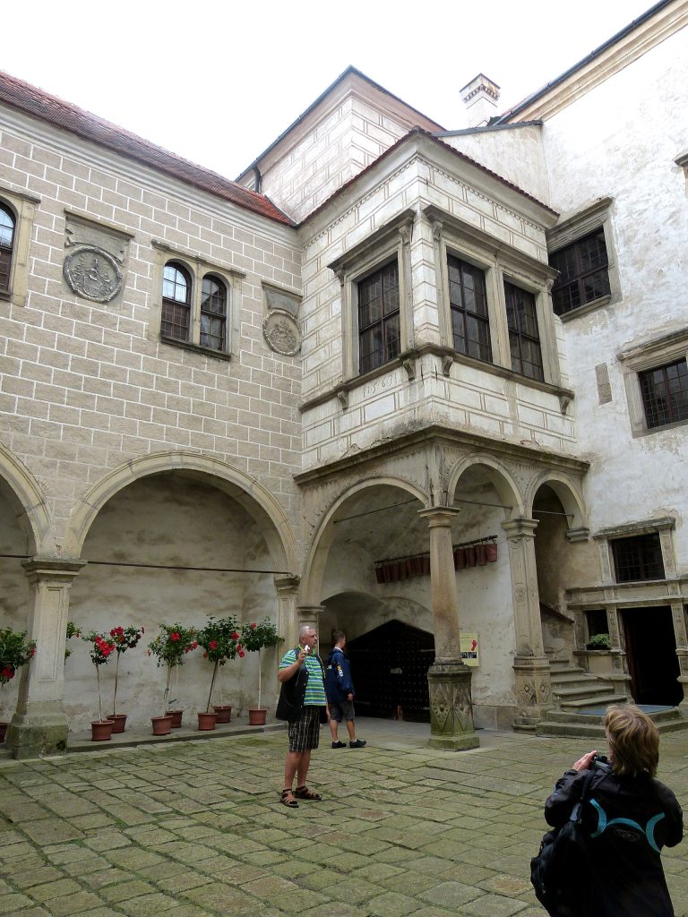 The intimate smaller courtyard of the chateau