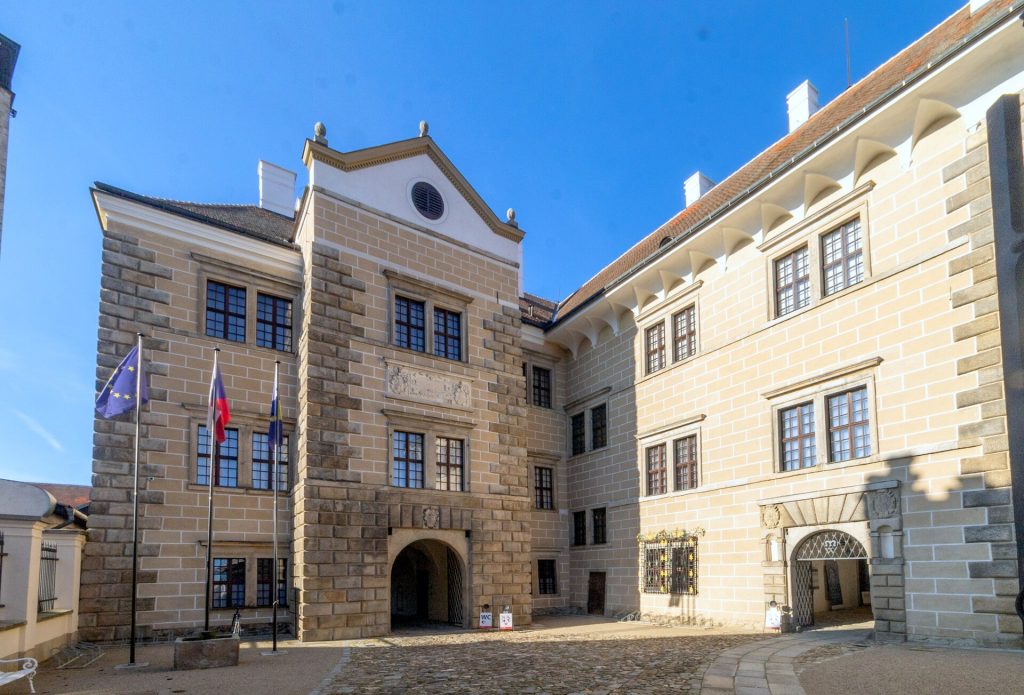 The entrance passage leading into Telc Chateau