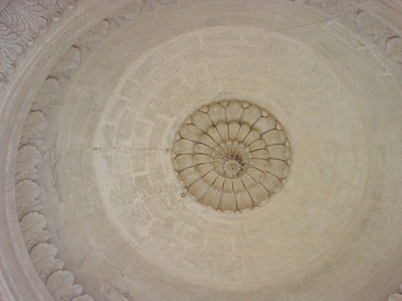 The interior of the dome at Vijay Vilas