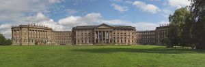 A panorama of the palace and park