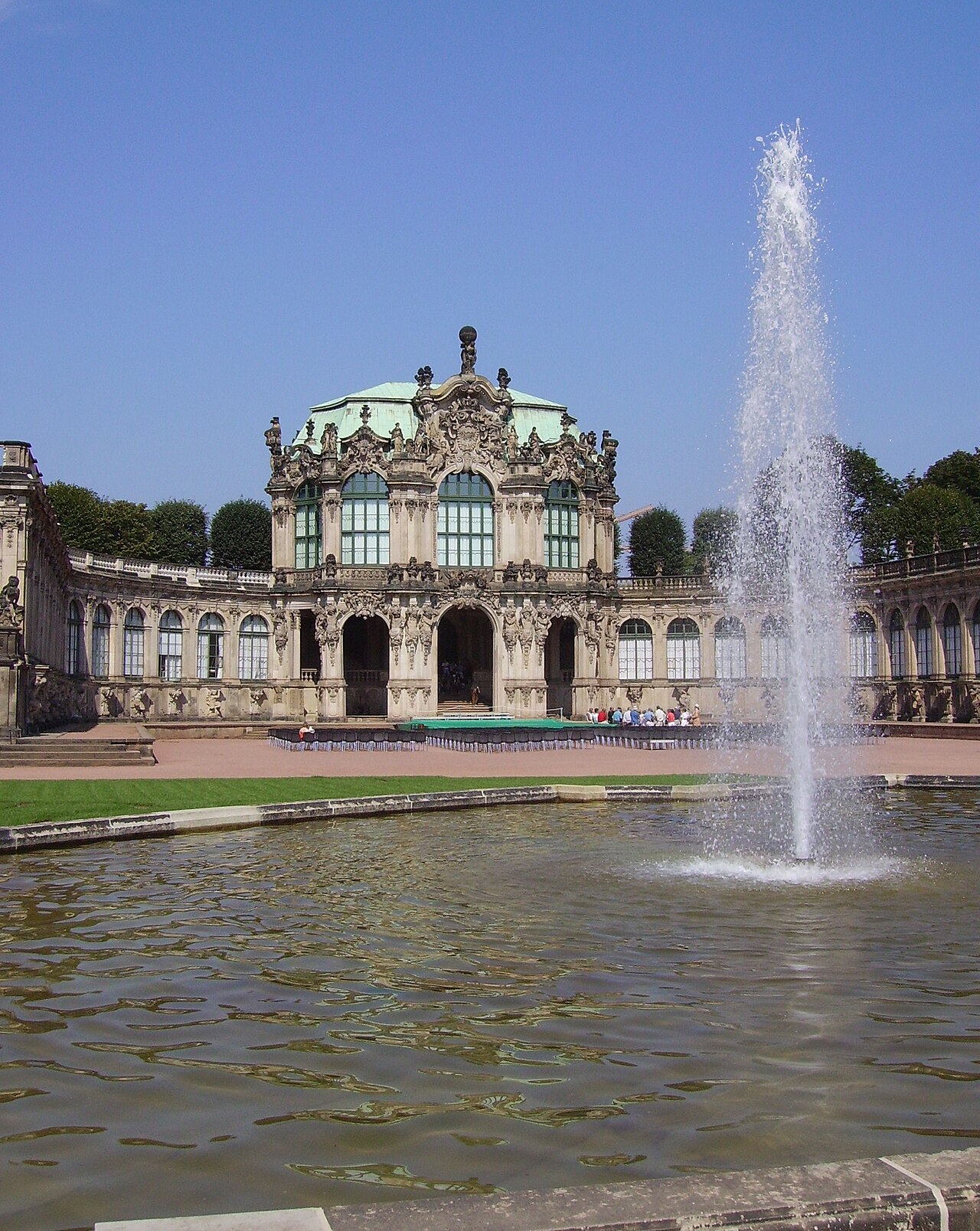 The baroque galleries and pavilions of the Zwinger in Dresden