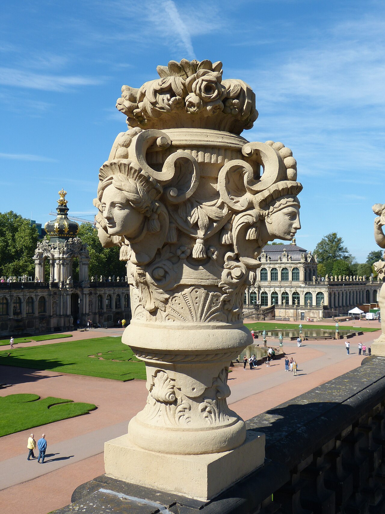 Baroque sculptural detail on the facades