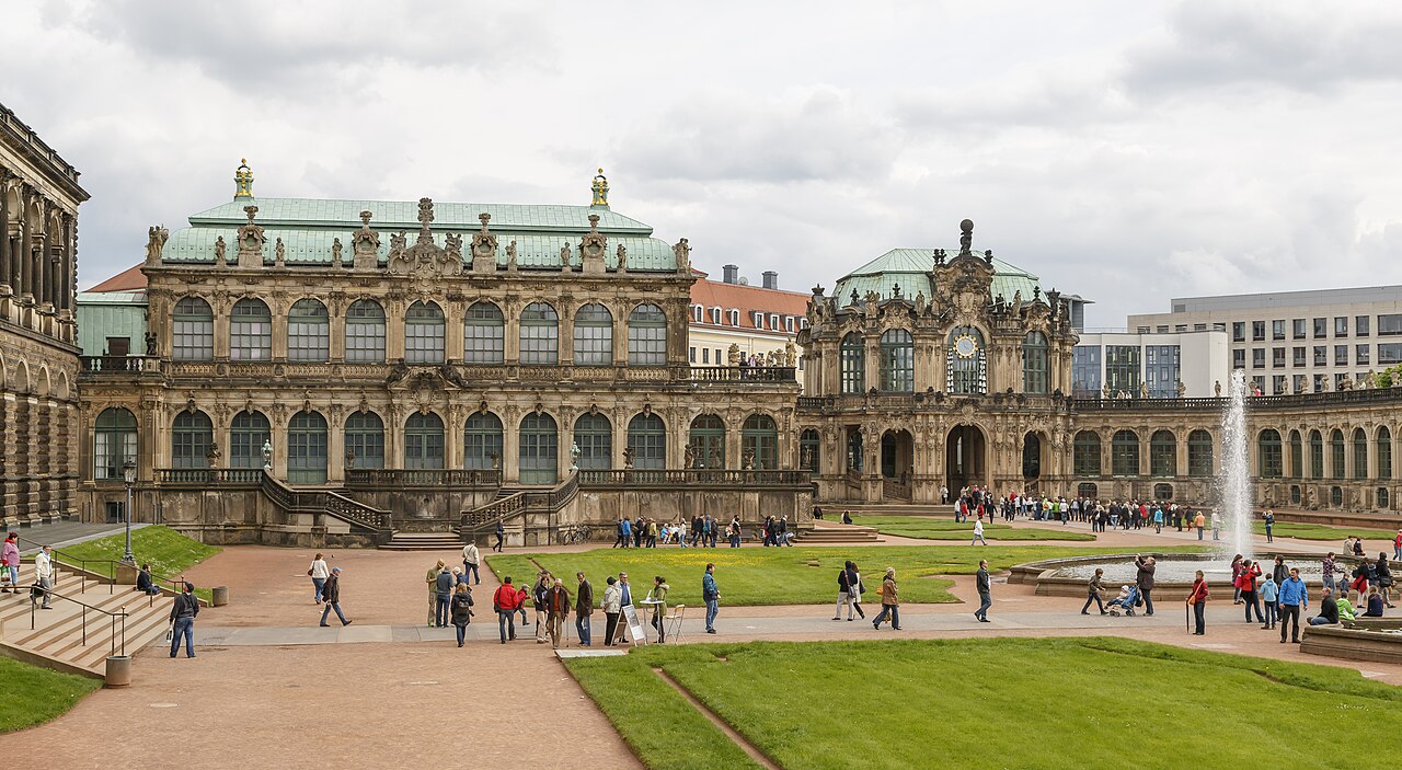 A pavilion seen across the courtyard